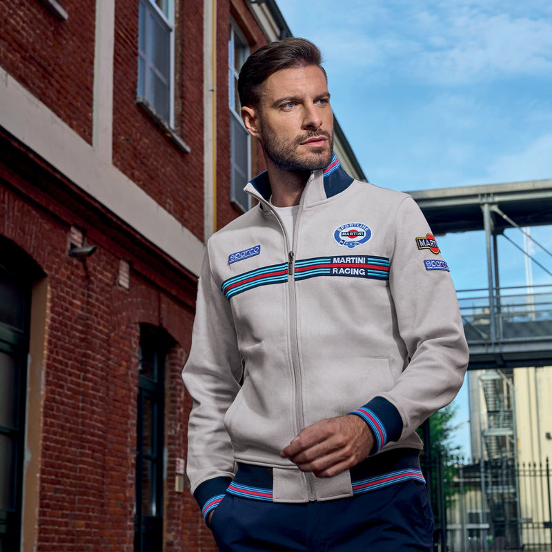 Sparco Martini Racing Full Zip Sweatshirt — Grey — view 3