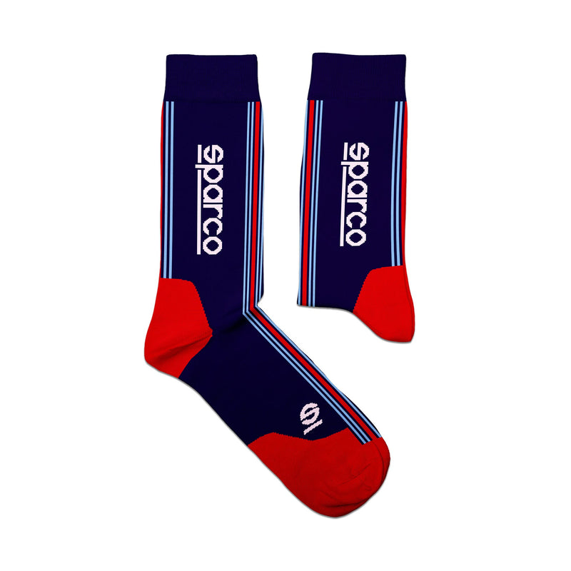 Sparco Martini Racing Iconic Design Socks - White/Blue/Red
