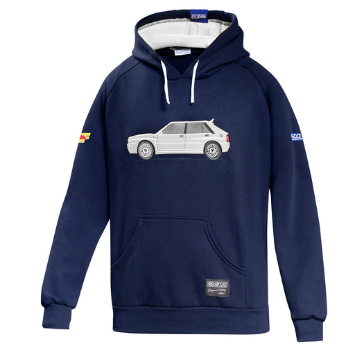 Sparco Lancia HF Delta Hoodie — Blue/White — front