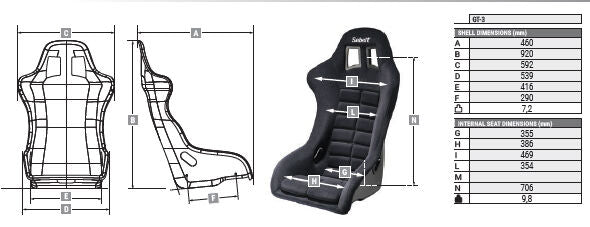 Sabelt GT-3 Fibreglass FIA Racing Seat