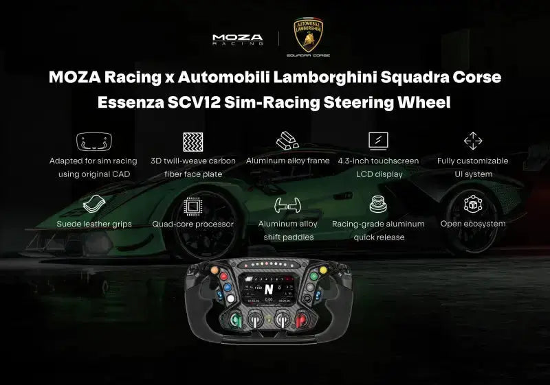 MOZA Racing Automobili Lamborghini Squadra Corse Essenza SCV12 Steering Wheel - MOZA Racing - Sim Race Webshop product image 10