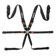 Sparco Competition H-3 Steel 2026 6-Point Harness — Black