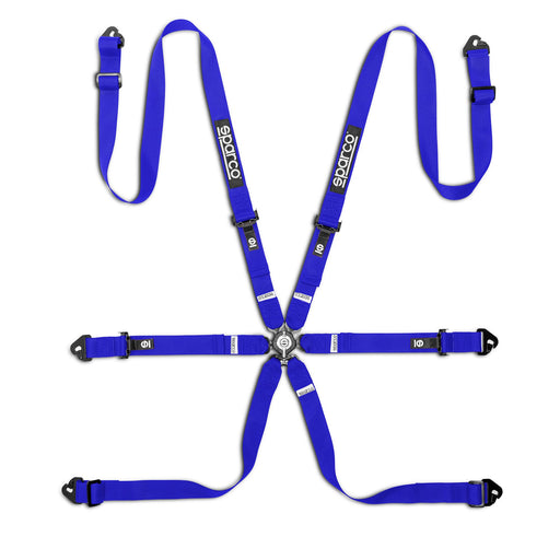 Sparco Competition H-2 Pull-Up 6-Point Harness — Sky blue