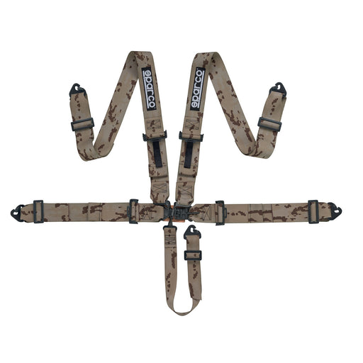 Sparco Sport H-5 SFI 5-Point Latch-n-Link Harness – Green Camouflage — Military green camouflage