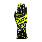 Sparco K-Rookie Karting Gloves — Black/Fluo yellow
