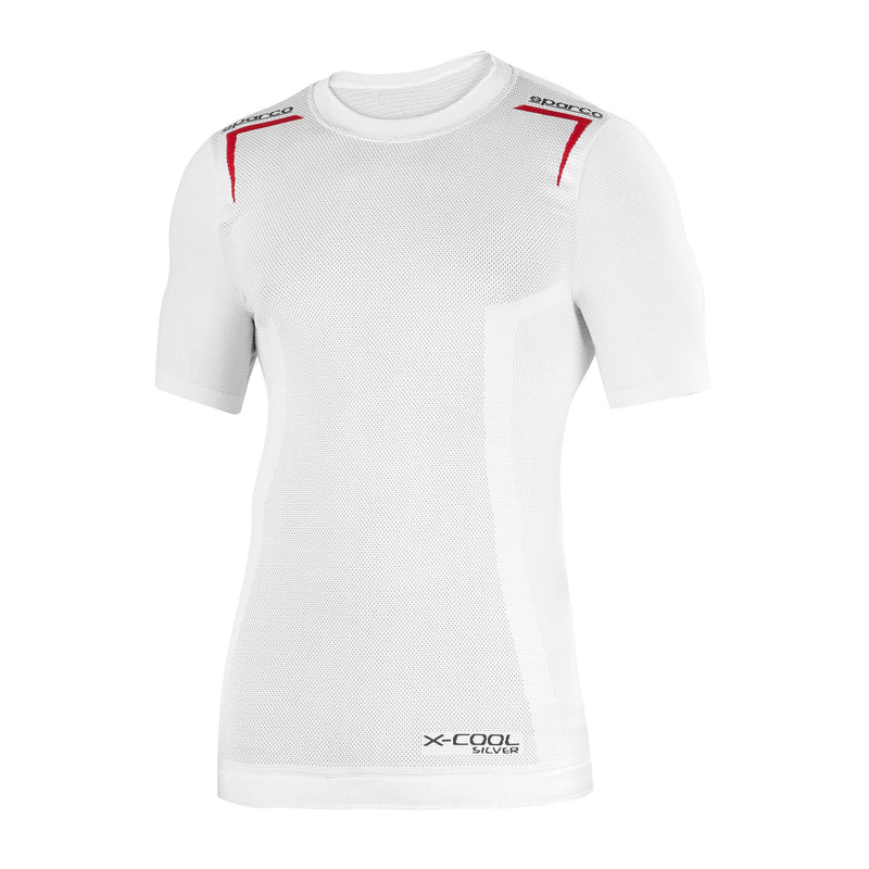 Sparco Base Layer K-Carbon T-Shirt — White/Red