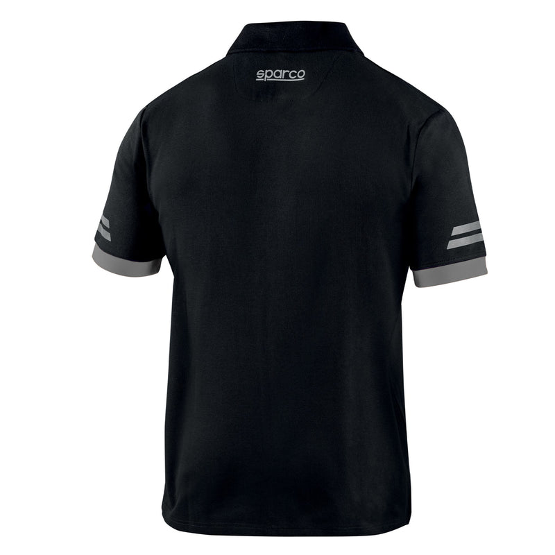 Sparco Tech Toledo Polo Shirt — Black/Dark Gray
