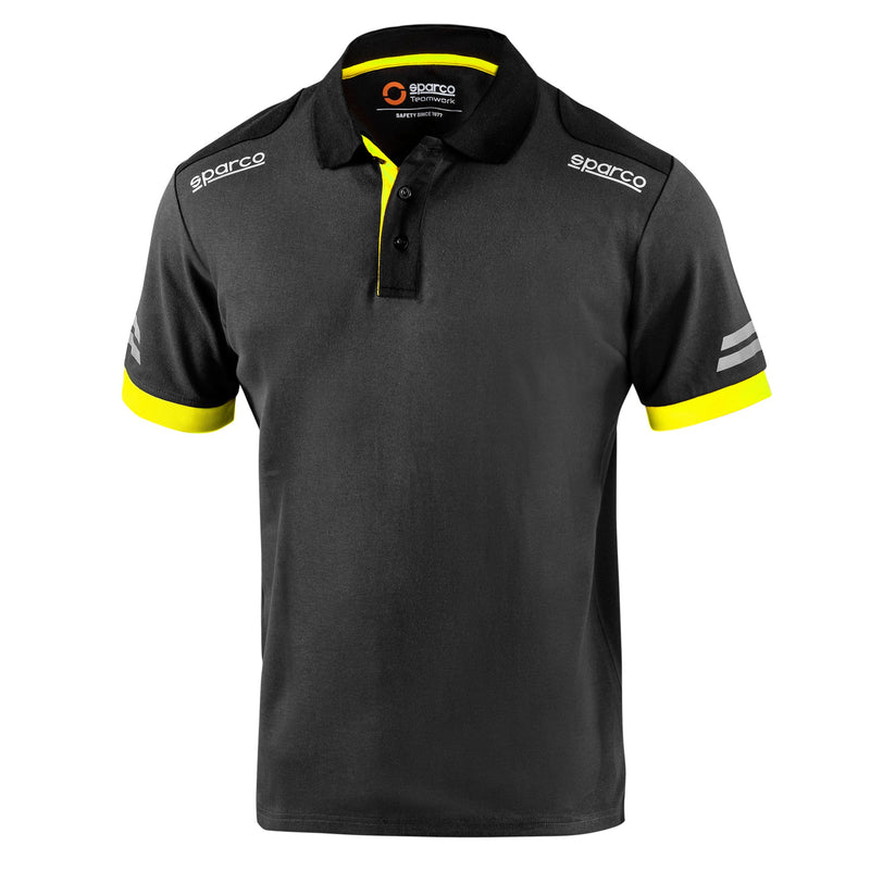 Sparco Tech Toledo Polo Shirt —  grigio scuro / giallo fluo