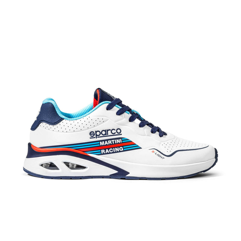 Sparco S-Light Martini Racing Sneakers - White/Navy — White/Navy blue