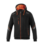 Sparco Full Zip Colorado Hoodie — Black/Orange fluo