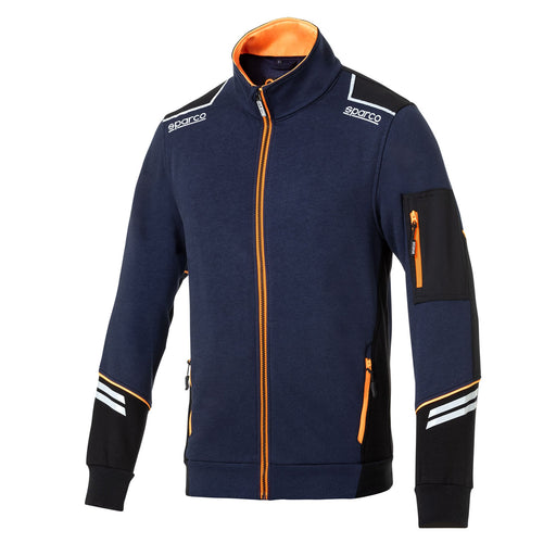 Sparco Tech Alabama Full-Zip Sweatshirt — navy blue/fluo orange