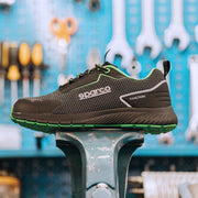 Sparco Safety Shoes S1PS Traction Sanyo Unisex Black/Fluorescent Green — Black/Fluo green