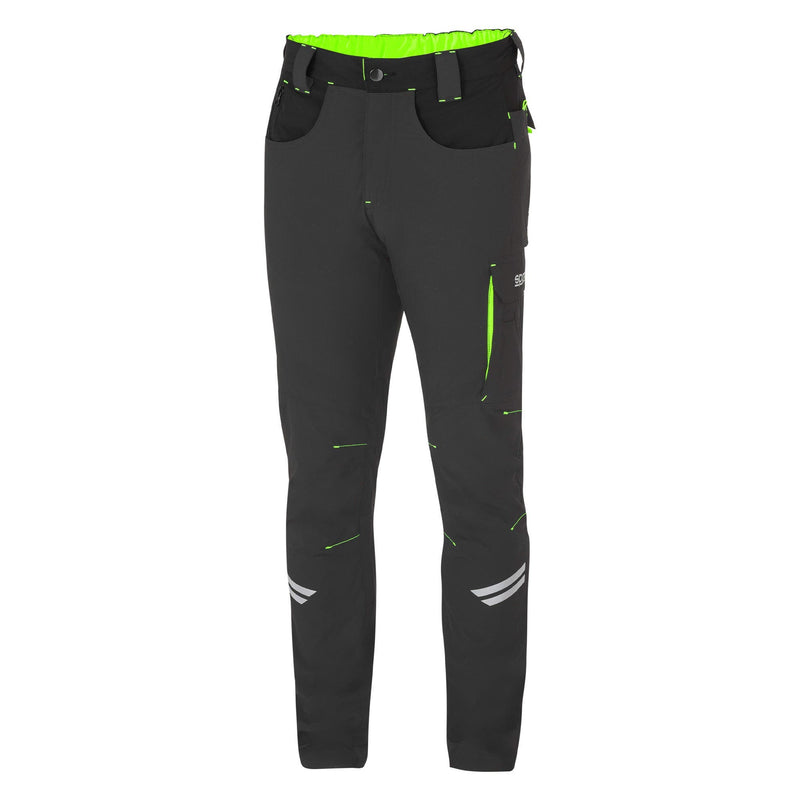 Sparco Tech Light Kansas Work Trousers — Grey/Green