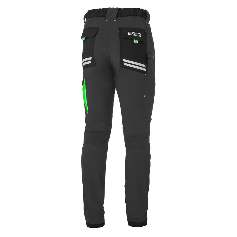 Sparco Tech Light Kansas Work Trousers — Grey/Green