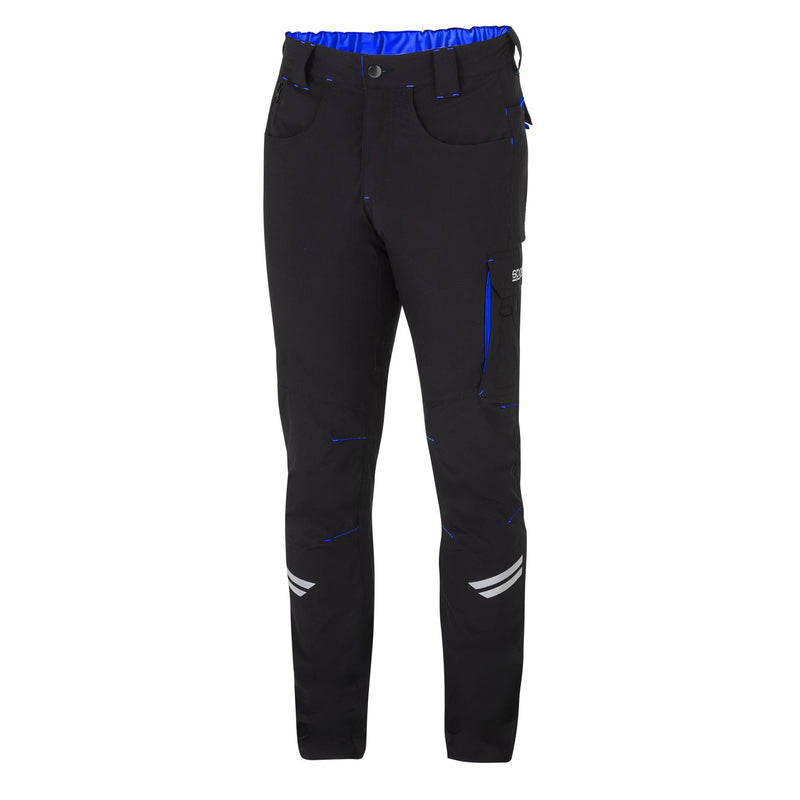 Sparco Tech Light Kansas Work Trousers — Black/Light Blue