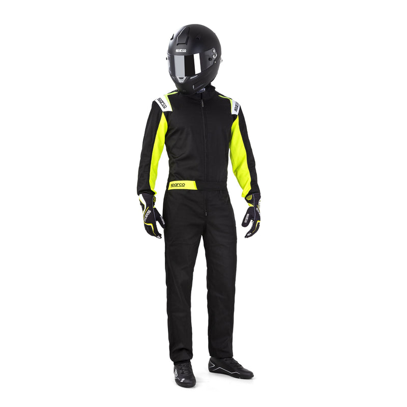 Sparco Rookie Karting Suit — Black/Fluo yellow
