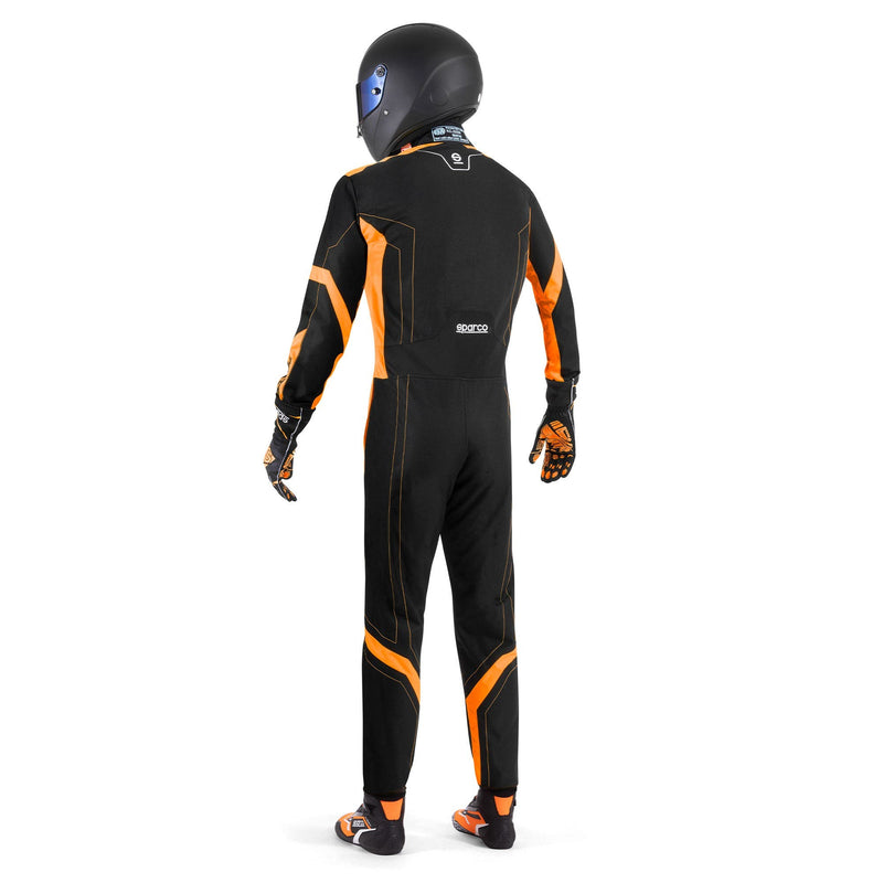 Sparco Thunder Advanced Karting Suit — Black/Fluo Orange