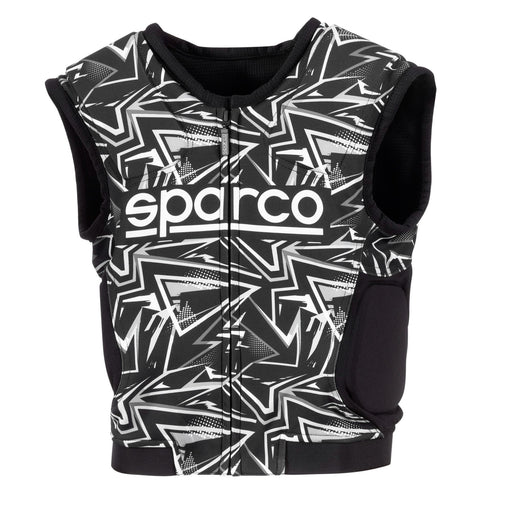 Sparco SJ Pro K-3 Karting Rib Protection Vest — Black/White